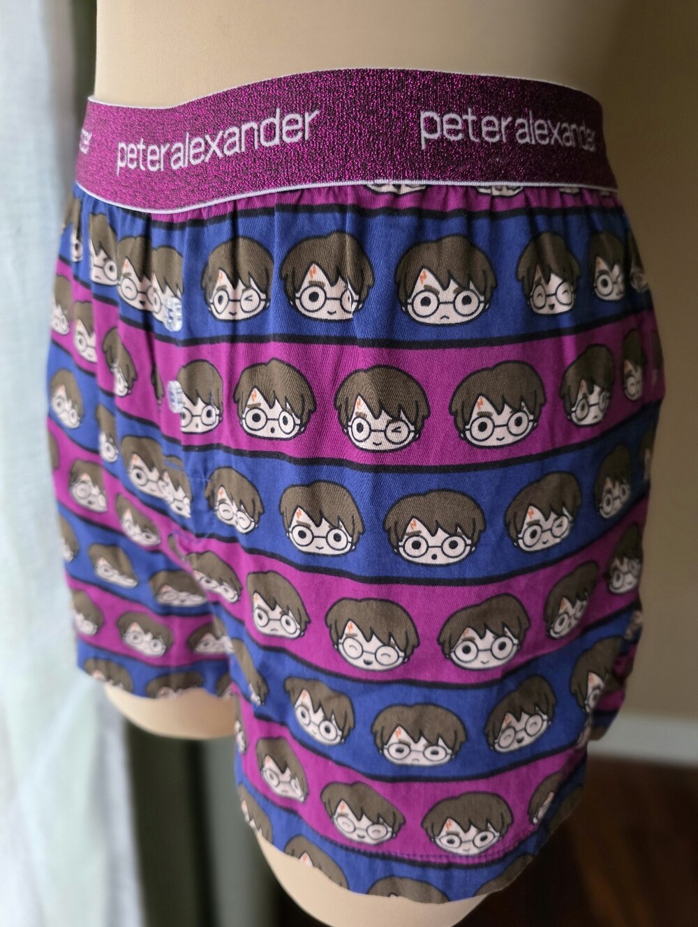 Peter Alexander Harry Potter Chibi Pyjama Shorts XS Pink Glitter Waistband Rare